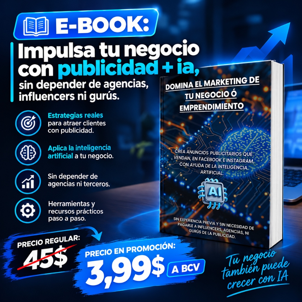 E-book Domina el marketing de tu negocio ó emprendimiento - Publicidad + IA con César Grillet
